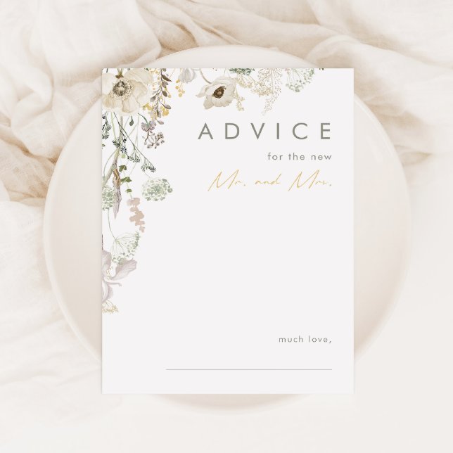 Whimsical Wildflower Meadow Wedding Advice Card (Creator Uploaded)