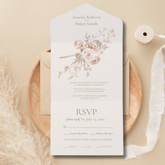 Whimsical Wildflower Meadow Wedding All In One Invitation (Creator Uploaded)