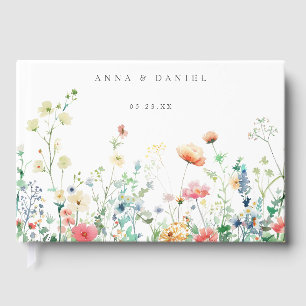 Whimsical Wildflower Meadow Wedding Guest Book