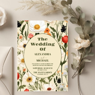 Whimsical Wildflower Meadow Wedding Invitation
