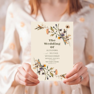 Whimsical Wildflower Meadow Wedding Invitation