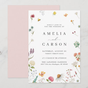 Whimsical Wildflower Meadow Wedding Invitation
