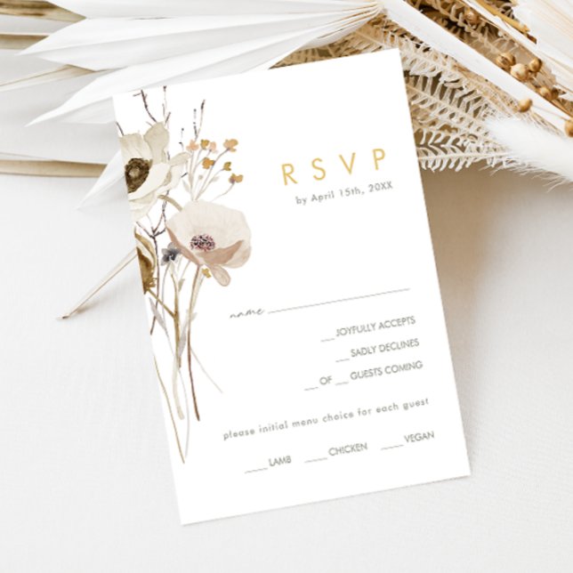 Whimsical Wildflower Menu Choice RSVP Card (Creator Uploaded)