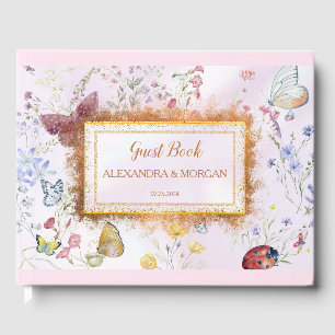 Whimsical Wildflower Pink Guest Book