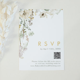 Whimsical Wildflower QR Code RSVP Card