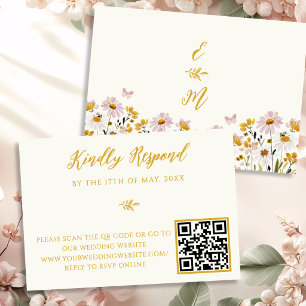 Whimsical Wildflower QR Code Wedding RSVP Response