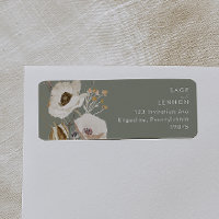 Whimsical Wildflower | Sage Green Return Address L