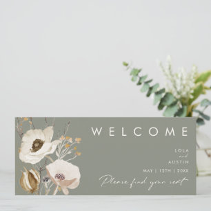 Whimsical Wildflower Sage Seating Chart Header