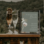 Whimsical Wildflower | Sage Signature Drinks Sign<br><div class="desc">This Whimsical Wildflower | Sage signature drinks sign is perfect for your simple, elegant boho wedding. The minimalist watercolor wildflowers will help bring your vision to life! The design of pretty white and gold flowers, with touches of purple and yellow, is sure to complete your minimal fall floral wedding dream!...</div>