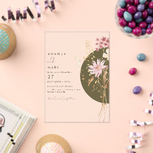 Whimsical Wildflower Spring Summer Fall  Acrylic Invitations