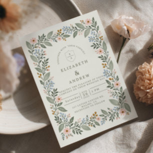 Whimsical Wildflower Spring Wedding Invitation