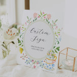 Whimsical Wildflower Tea Custom Text Sign<br><div class="desc">Whimsical Wildflower tea party custom sign. Personalise with your own text.  Matching collection in the Adore Paper Co. Zazzle shop.</div>