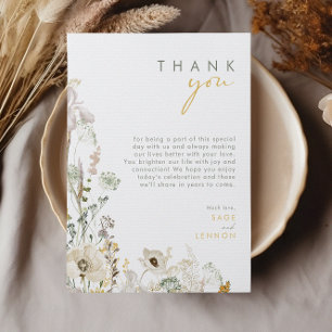 Whimsical Wildflower Thank You Reception Card