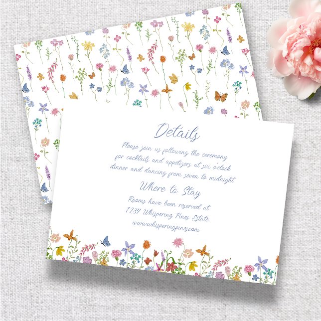 Whimsical Wildflower Wedding Details Enclosure Card (Whimsical Wildflower Wedding Details Enclosure Card
)