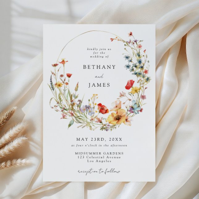 Whimsical Wildflower Wedding Invitation (Creator Uploaded)