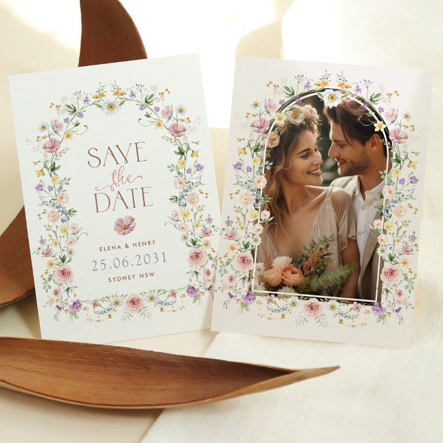 Whimsical Wildflower Wedding | Photo Save the Date Announcement (Creator Uploaded)