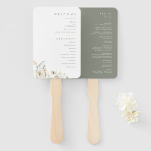 Whimsical Wildflower Wedding Program Hand Fan
