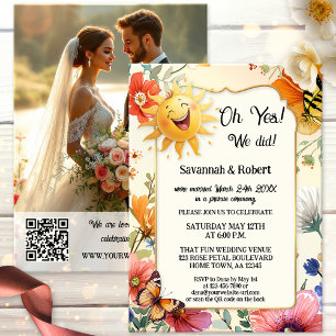 Whimsical Wildflower Wedding Reception Photo Invitation