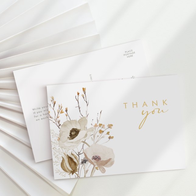 Whimsical Wildflower Wedding Thank You Postcard (Creator Uploaded)