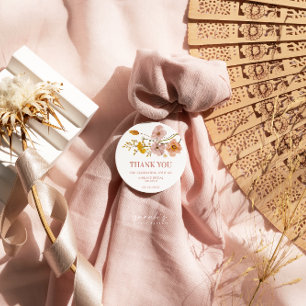 Whimsical Wildflowers, Bohemian Flowers Classic Round Sticker