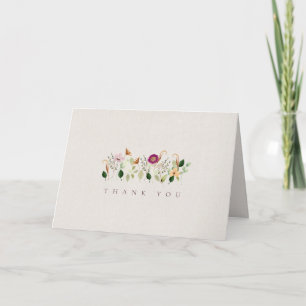 Whimsical Wildflowers Garden Wedding Thank You Announcement