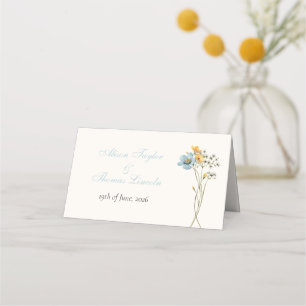 Whimsical Wildflowers Meadow Wedding Place Card