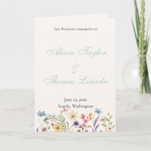Whimsical Wildflowers Meadow Wedding Program