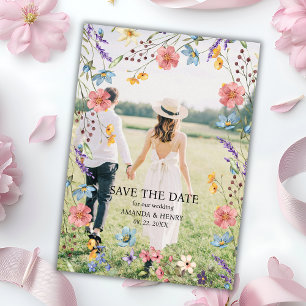 Whimsical Wildflowers Photo Garden Wedding Save The Date
