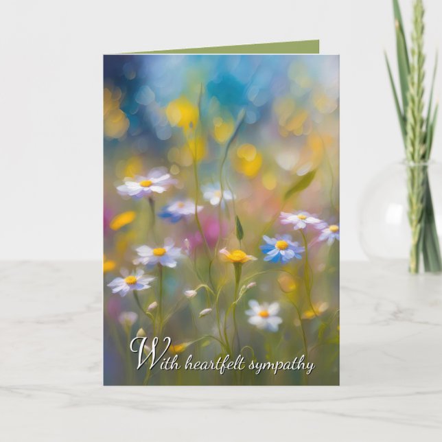 Whimsical Wildflowers Sympathy Card (Front)