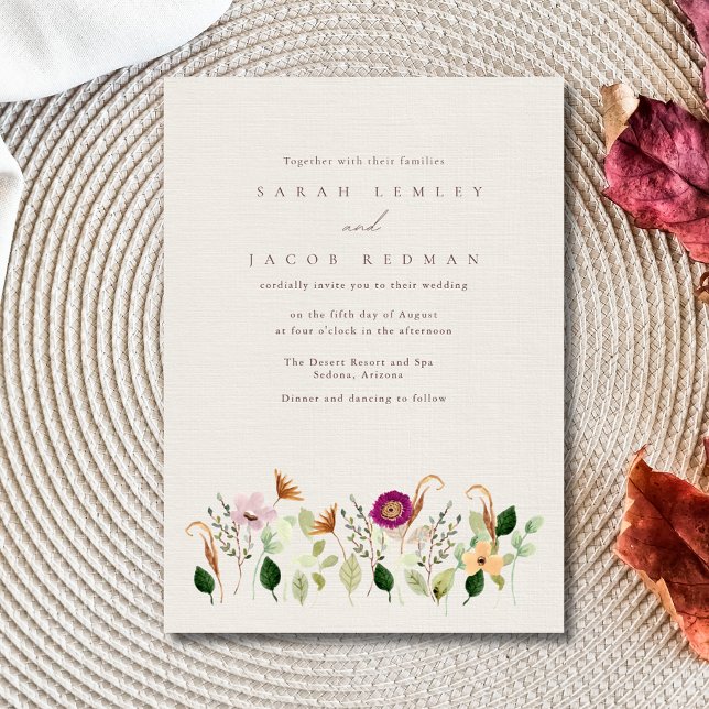Whimsical Wildflowers Wedding Invitation (Whimsical Wildflowers Wedding Invitation)