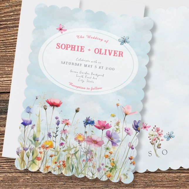 Whimsical Wildflowers Wedding Invitation (Creator Uploaded)