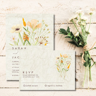 Whimsical Wildflowers Wedding RSVP Card