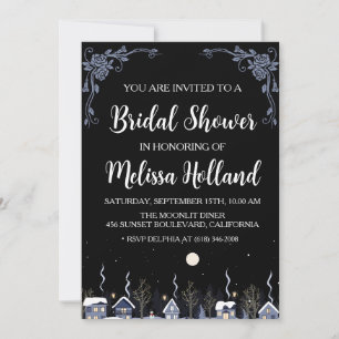 Whimsical wildflowers winter bridal shower invitation