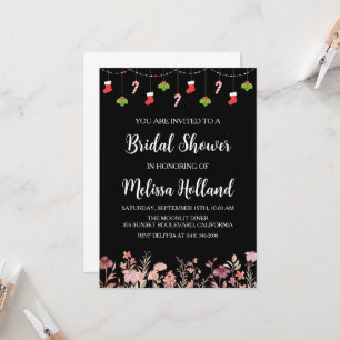 Whimsical wildflowers winter bridal shower invitation