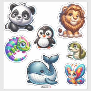 Whimsical Wildlife - 3D Animal Kingdom Sticker Set