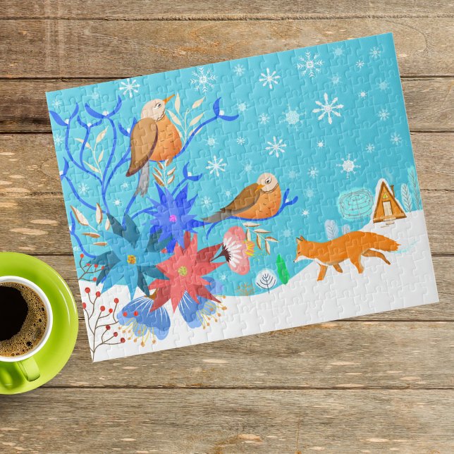 Whimsical Wildlife In Winter Snow Jigsaw Puzzle (Creator Uploaded)