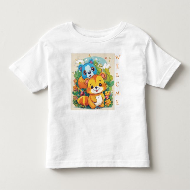 Whimsical Wildlife Wonderland Kids T-Shirt Design (Front)