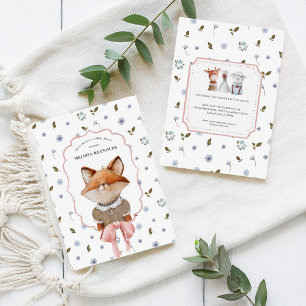 Whimsical Wildlings Vintage Animals Baby Shower Invitation