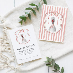 Whimsical Wildlings   Vintage Diaper Raffle Ticket Enclosure Card