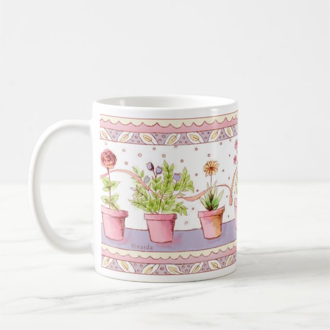 Whimsical Windowsill Garden Coffee Mug (Left)