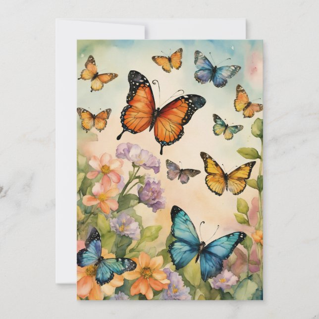 "Whimsical Wings: Butterfly Greeting Cards (Front)