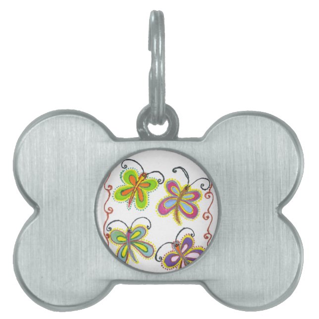 Whimsical Wings: Stunning Butterfly-Themed design Pet Tag (Front)