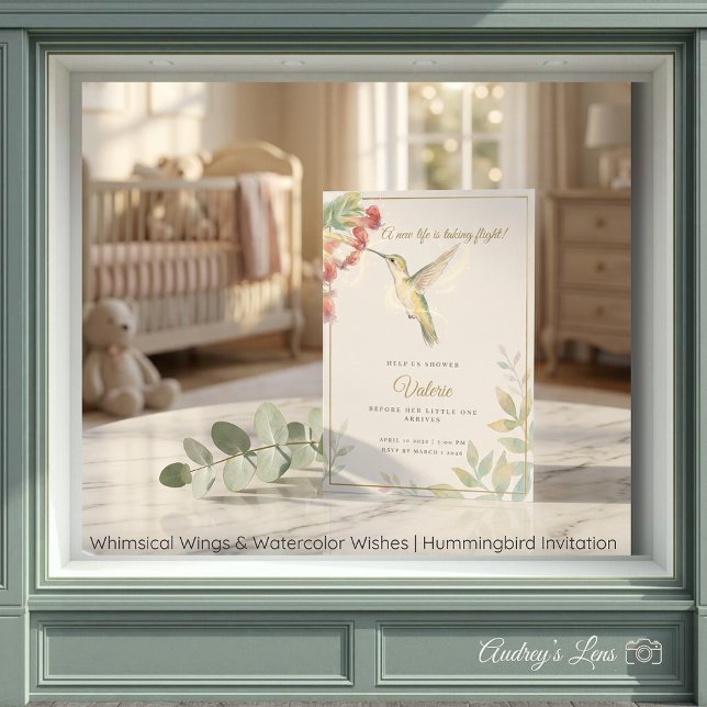 Whimsical Wings & Watercolor Wishes | Hummingbird  Invitation (Whimsical Wings & Watercolor Wishes | Hummingbird Invitation)