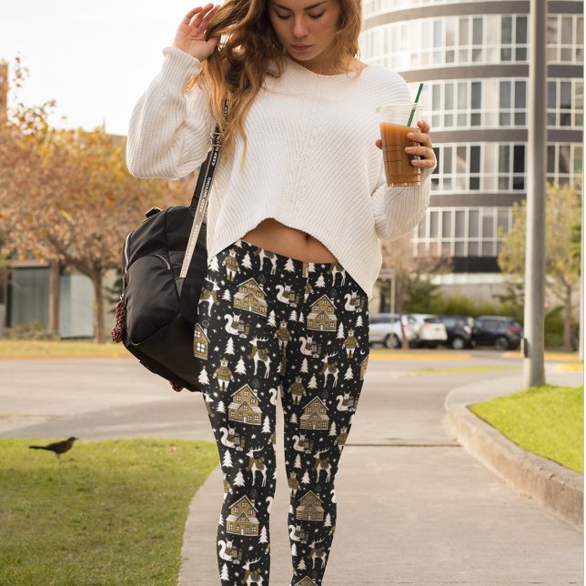 Whimsical Winter Animal Town Leggings (Creator Uploaded)