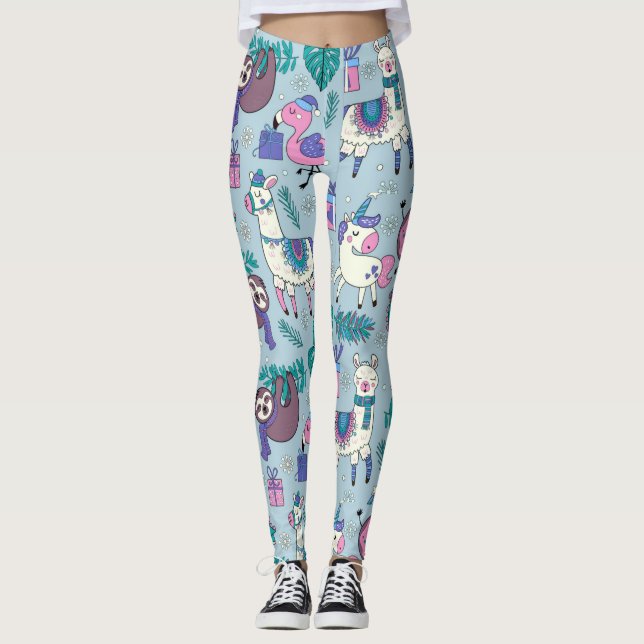Whimsical WInter Critters Leggings (Front)