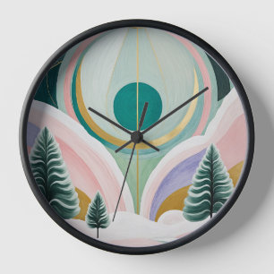Whimsical Winter Dreamscape Clock