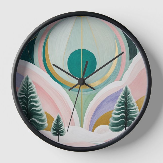 Whimsical Winter Dreamscape Clock (Front)