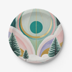 Whimsical Winter Dreamscape Paper Plate