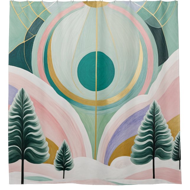 Whimsical Winter Dreamscape Shower Curtain (Front)