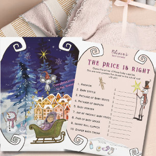 Whimsical Winter Fairy Price is Right Baby Shower  Invitation